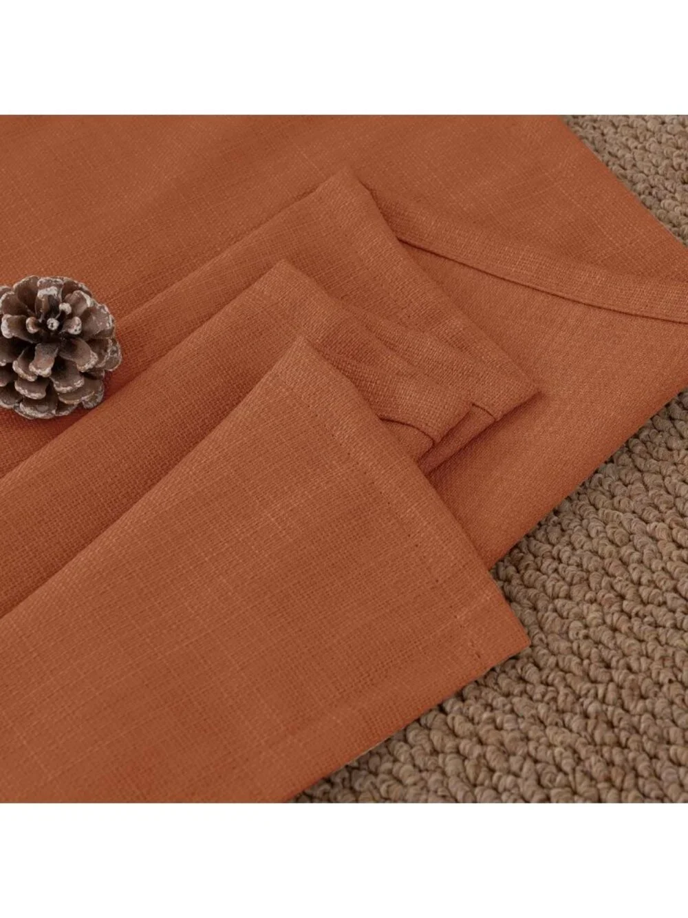 72-Inch Terracotta Linen Curtains - Thick Light Filtering Grommet Drapes, 2